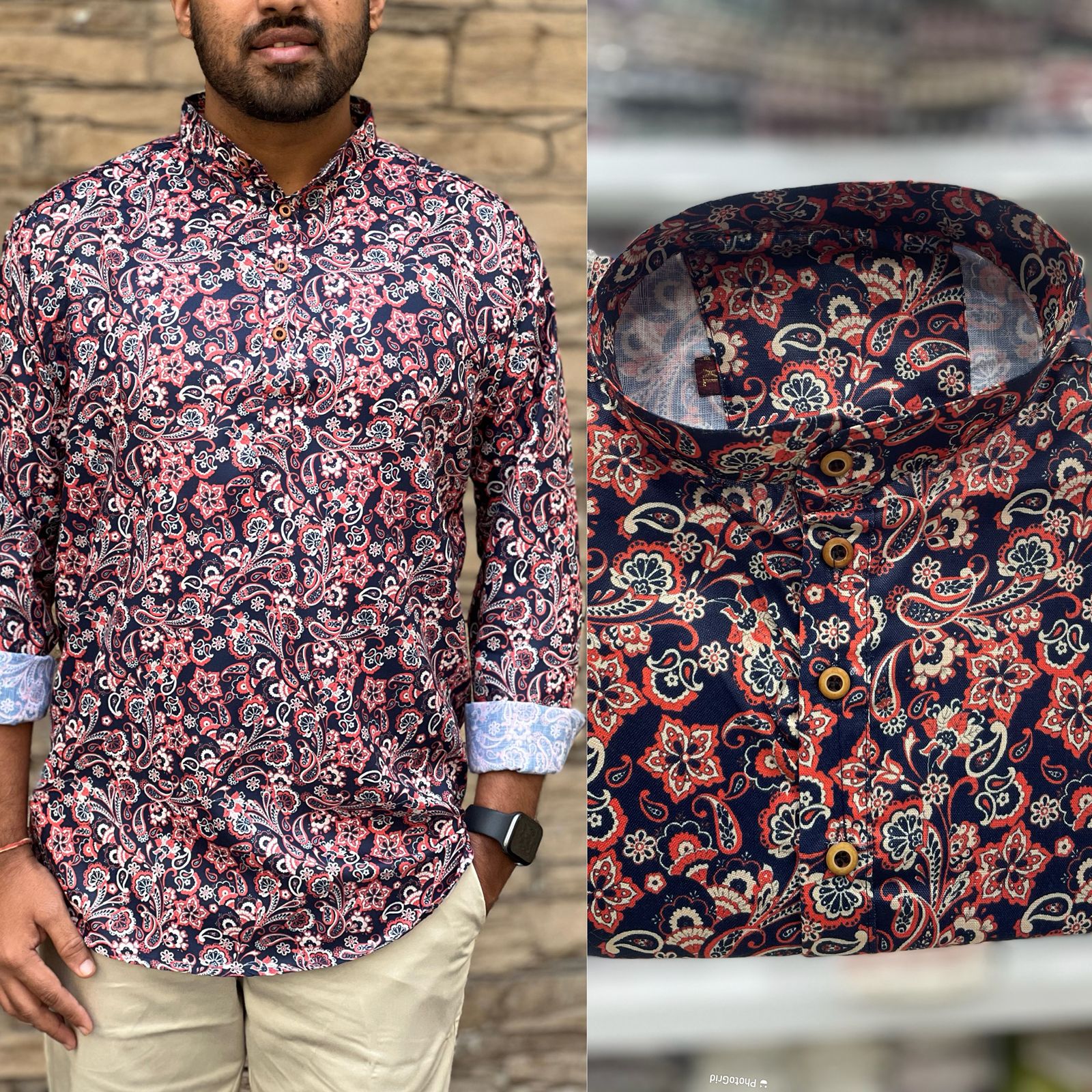 Lekha LI Leo Cotton Printed Full Sleeves Short Length Kurta