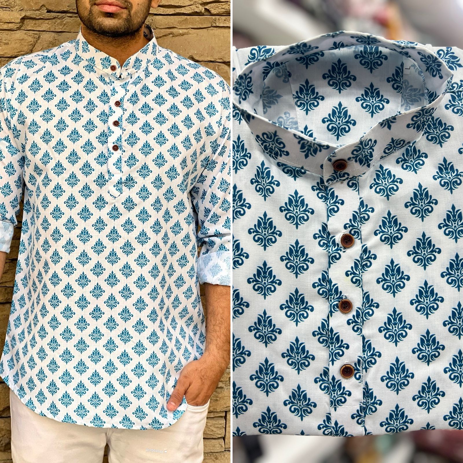 Lekha LI Leo Cotton Printed Full Sleeves Short Length Kurta