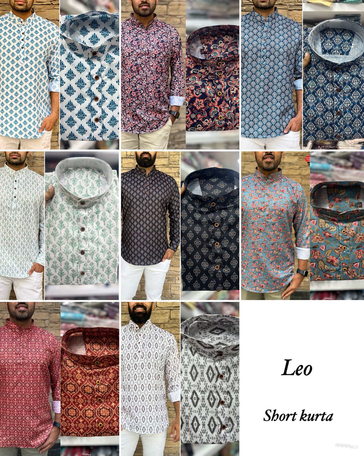 Lekha LI Leo Cotton Printed Full Sleeves Short Length Kurta