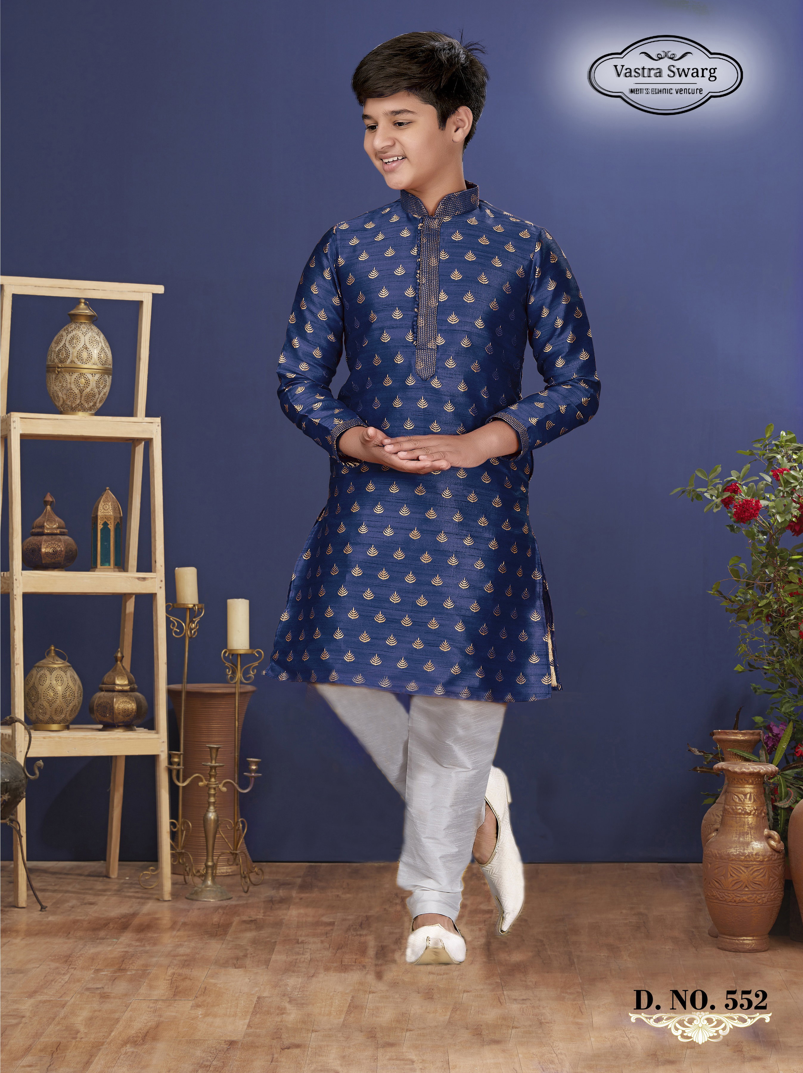 Swarg 552 To 553 Series Jacquard Silk Boys Kurta Pyjma Collection