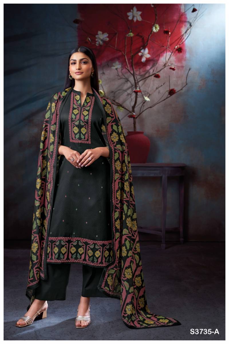 Ganga Samida Cotton Satin Printed Salwar Kameez
