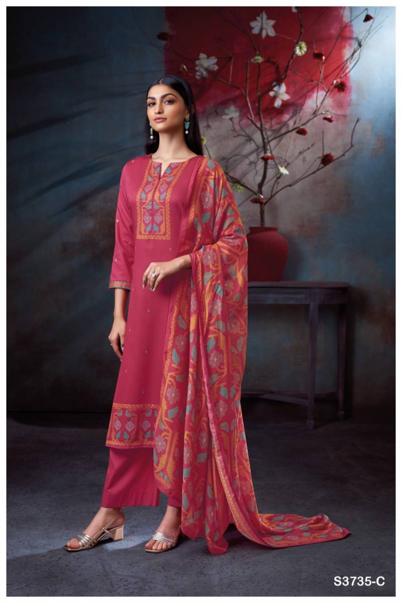 Ganga Samida Cotton Satin Printed Salwar Kameez
