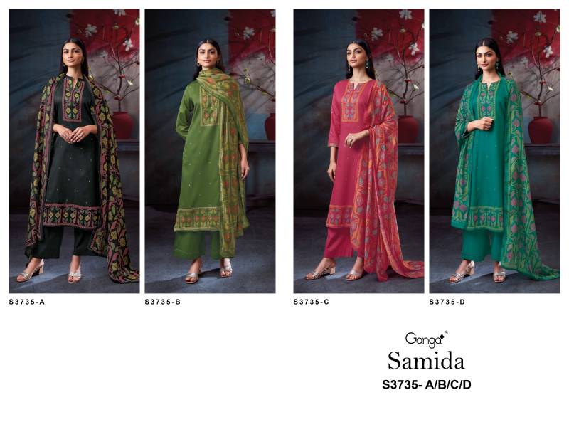 Ganga Samida Cotton Satin Printed Salwar Kameez