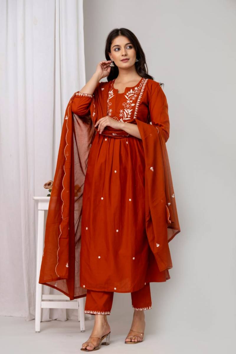 Naisha K 130 Cotton Kurti Bottom With Dupatta Collection