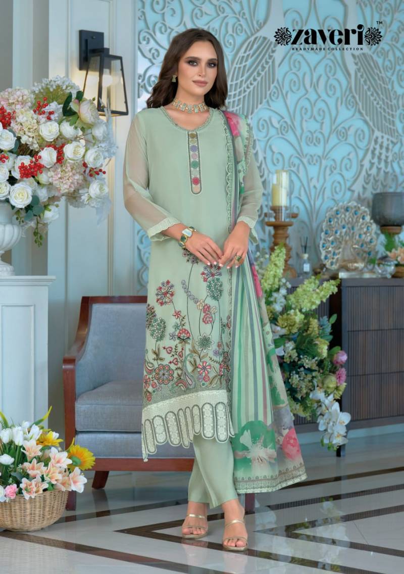 Zaveri Larisa Organza Emboidered Ready Made Suits