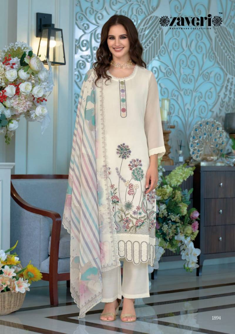 Zaveri Larisa Organza Emboidered Ready Made Suits