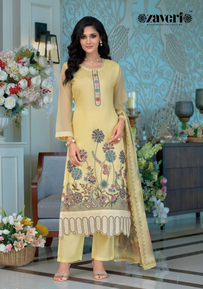 Zaveri Larisa Organza Emboidered Ready Made Suits