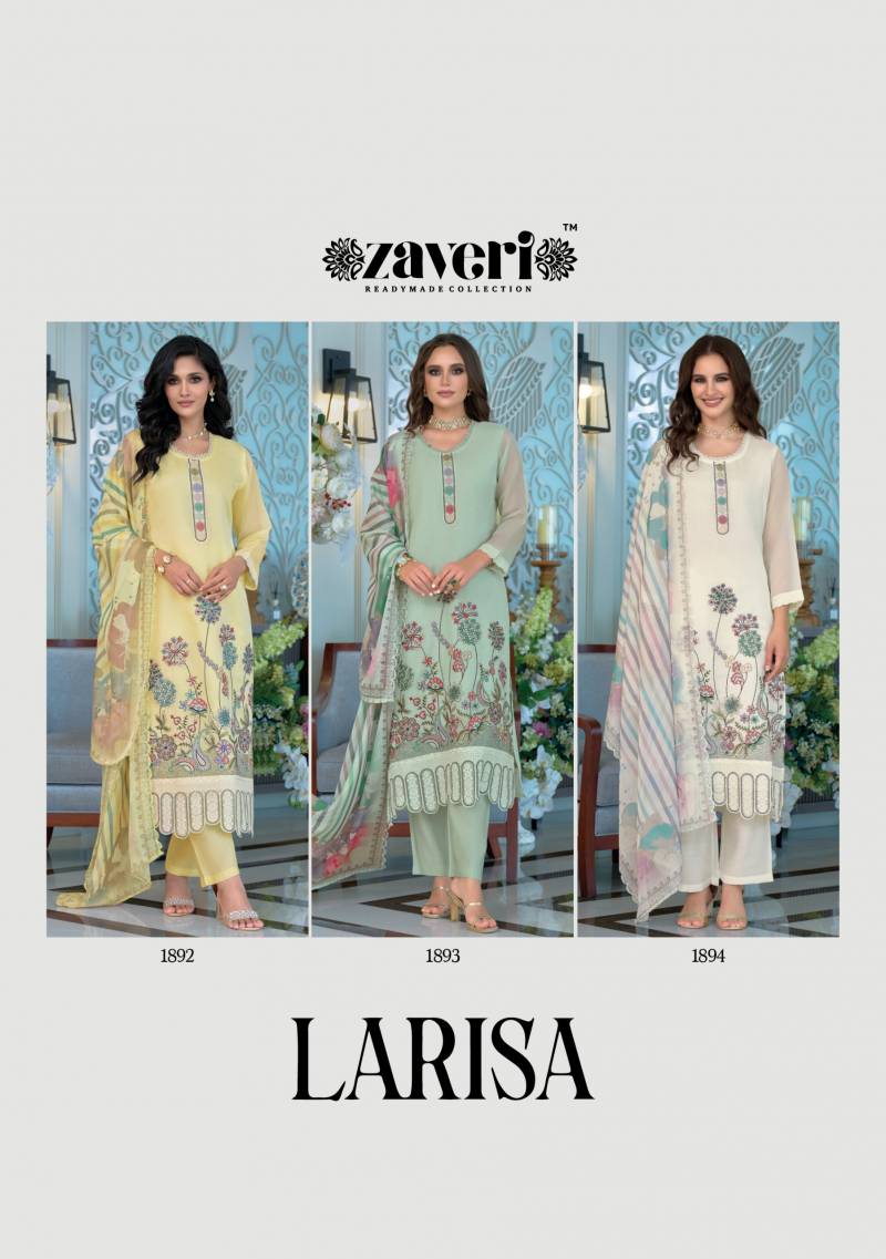 Zaveri Larisa Organza Emboidered Ready Made Suits