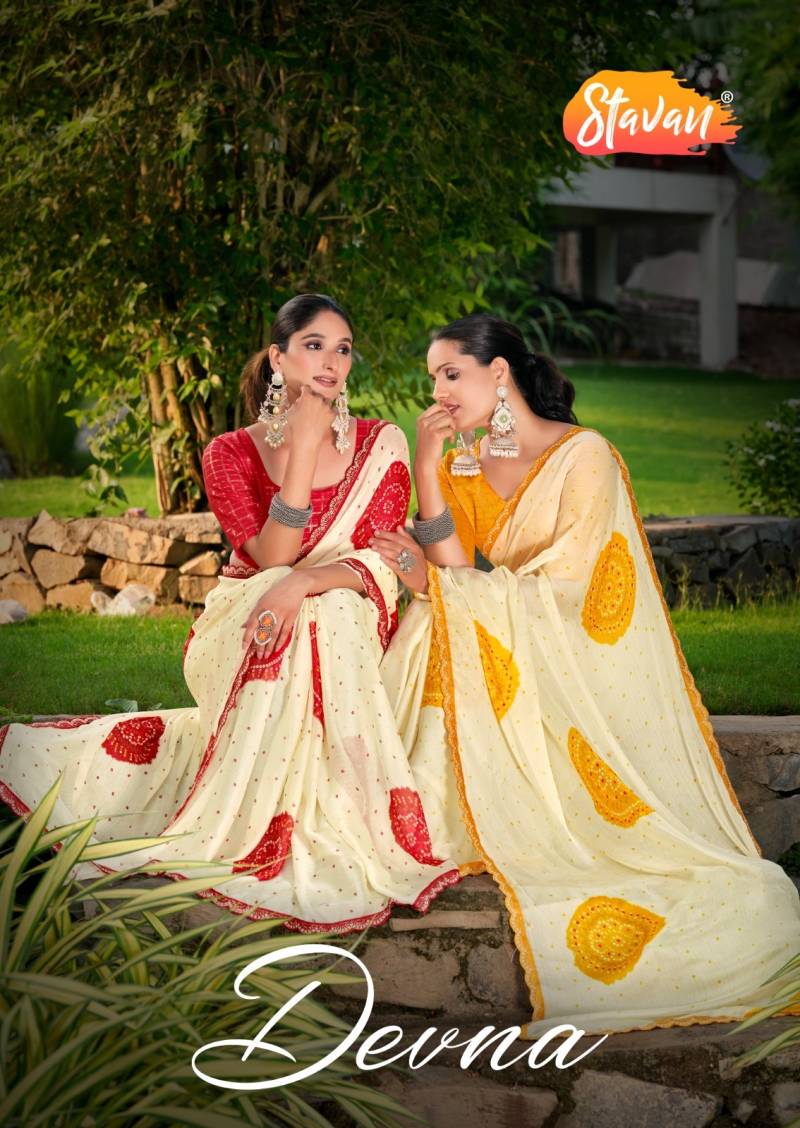 Stavan Devna Chiffon With Cutwork Embroidery Saree