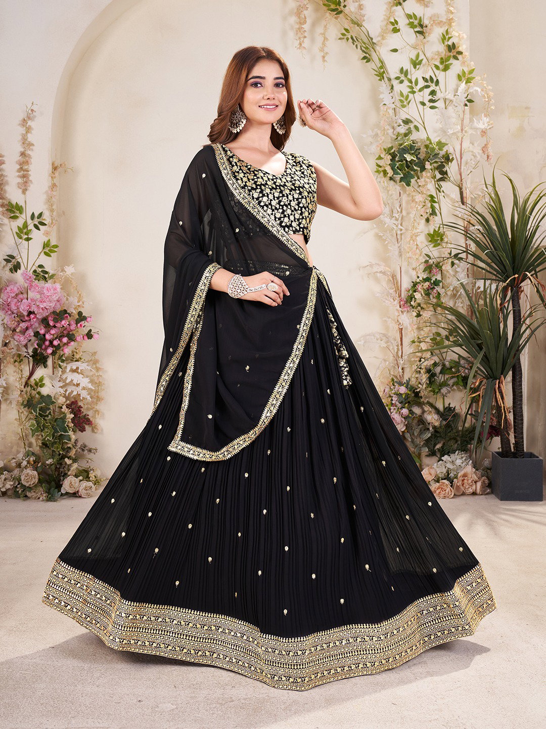Shee Star LC354 Georgette Sequins With Embroidery Lehenga Choli