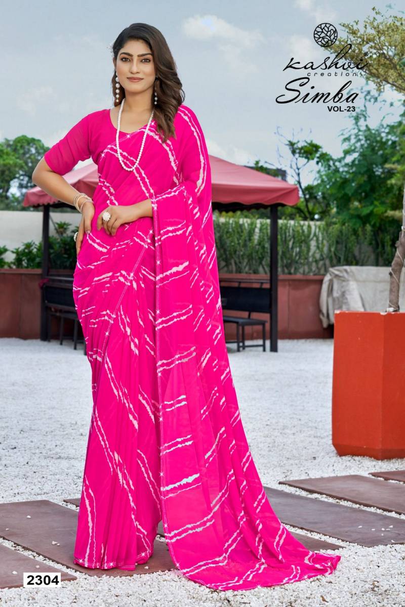 Kashvi Simba Vol 23 Georgette Lehariya Printed Saree
