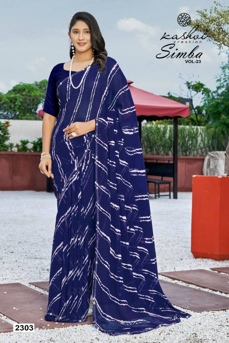 Kashvi Simba Vol 23 Georgette Lehariya Printed Saree