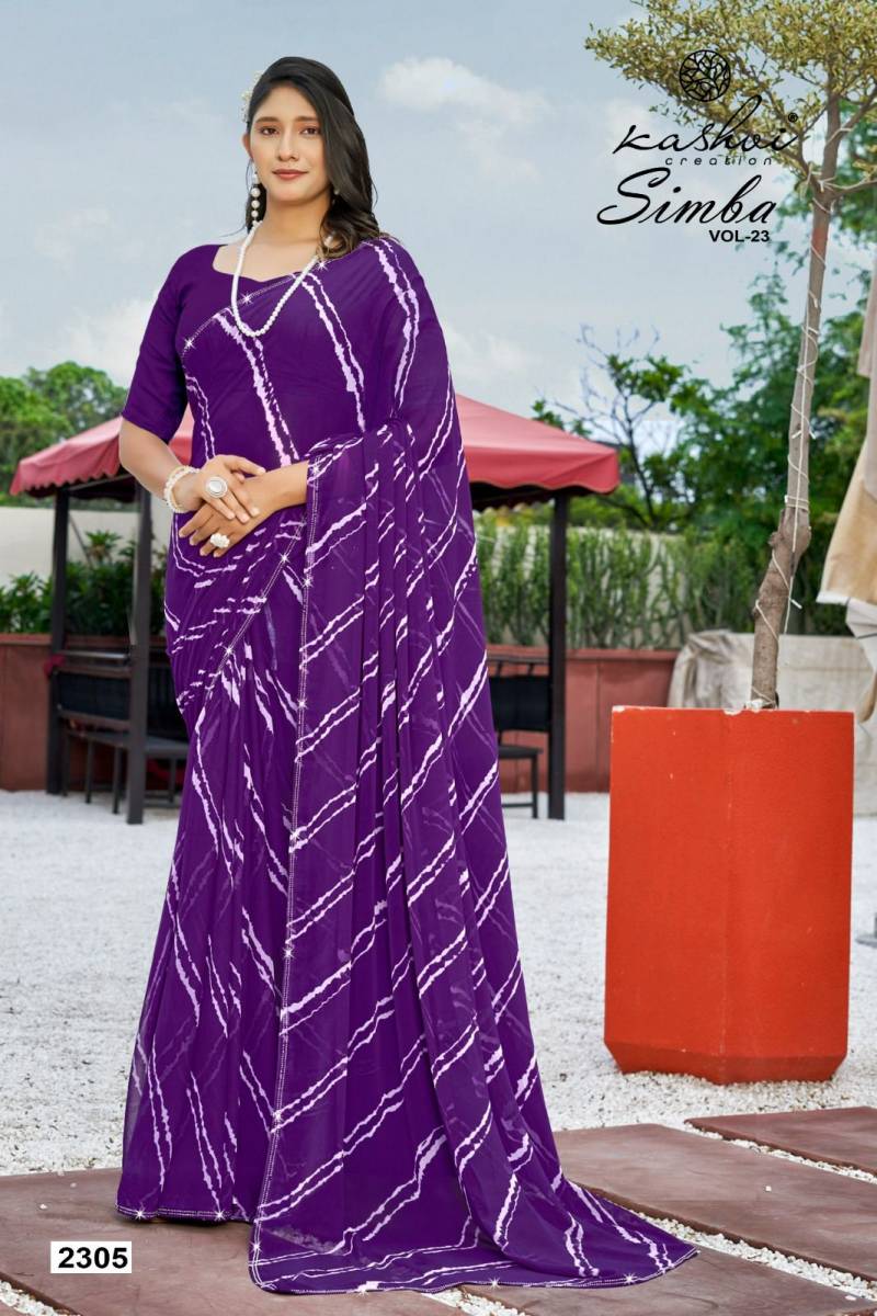 Kashvi Simba Vol 23 Georgette Lehariya Printed Saree