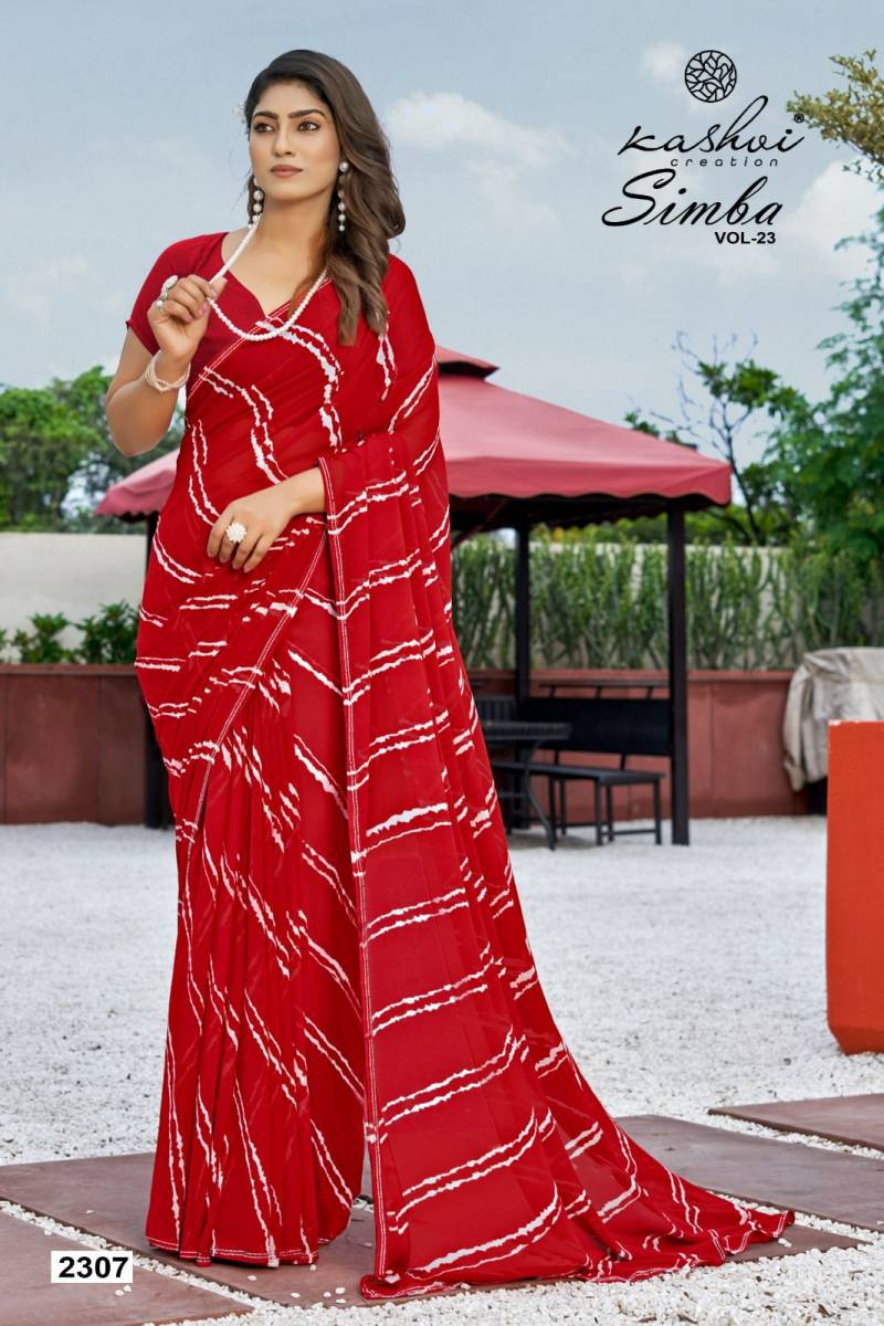 Kashvi Simba Vol 23 Georgette Lehariya Printed Saree