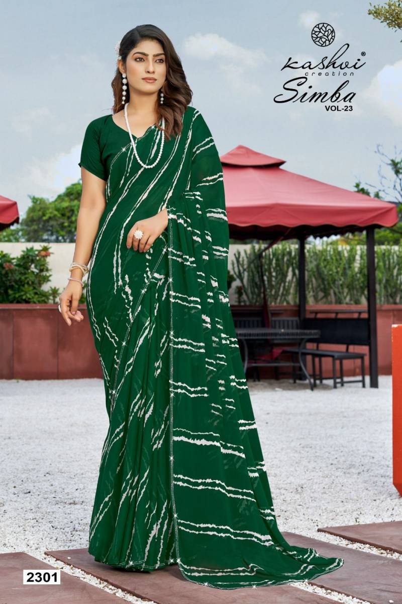 Kashvi Simba Vol 23 Georgette Lehariya Printed Saree