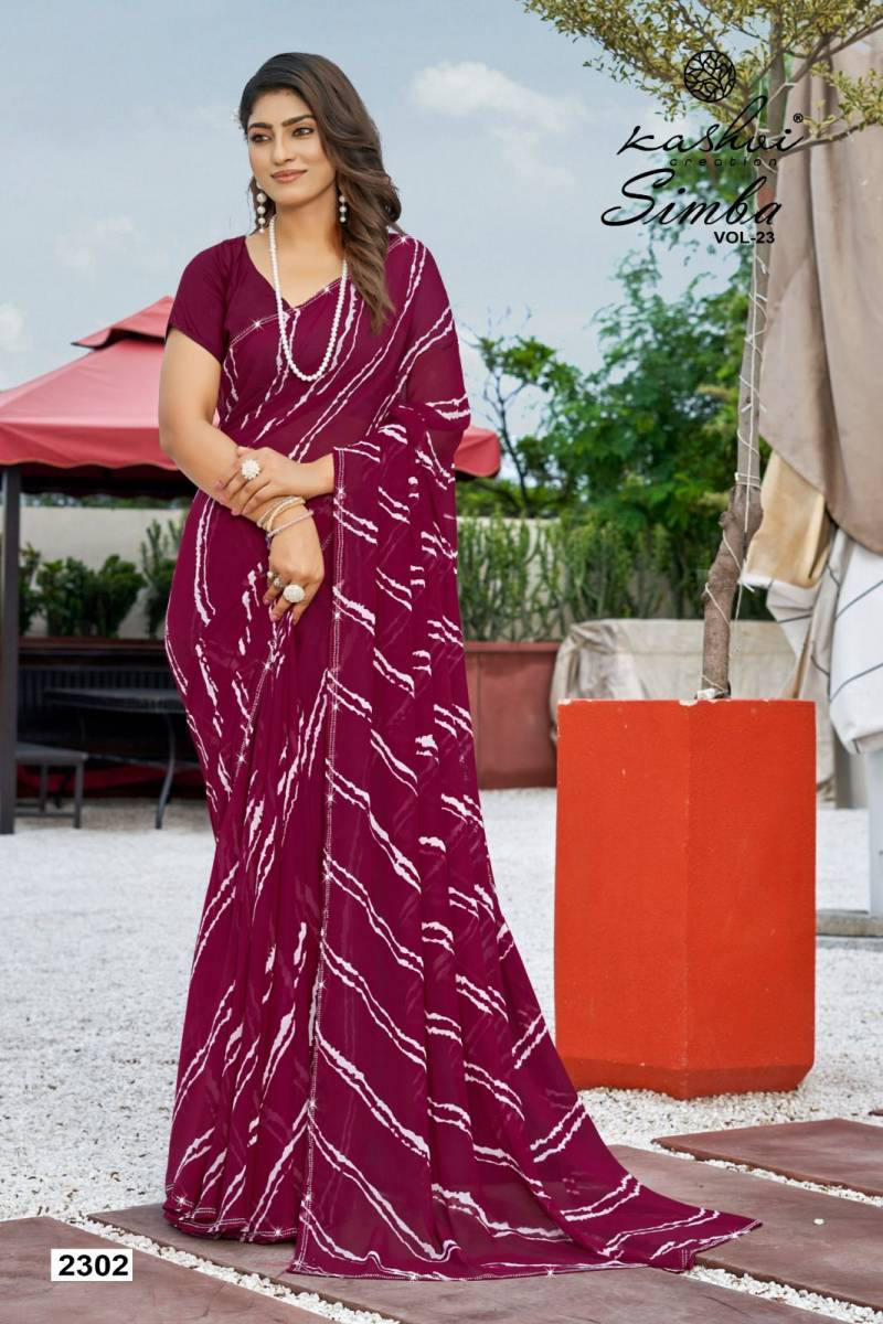 Kashvi Simba Vol 23 Georgette Lehariya Printed Saree