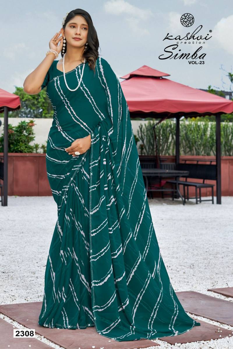 Kashvi Simba Vol 23 Georgette Lehariya Printed Saree