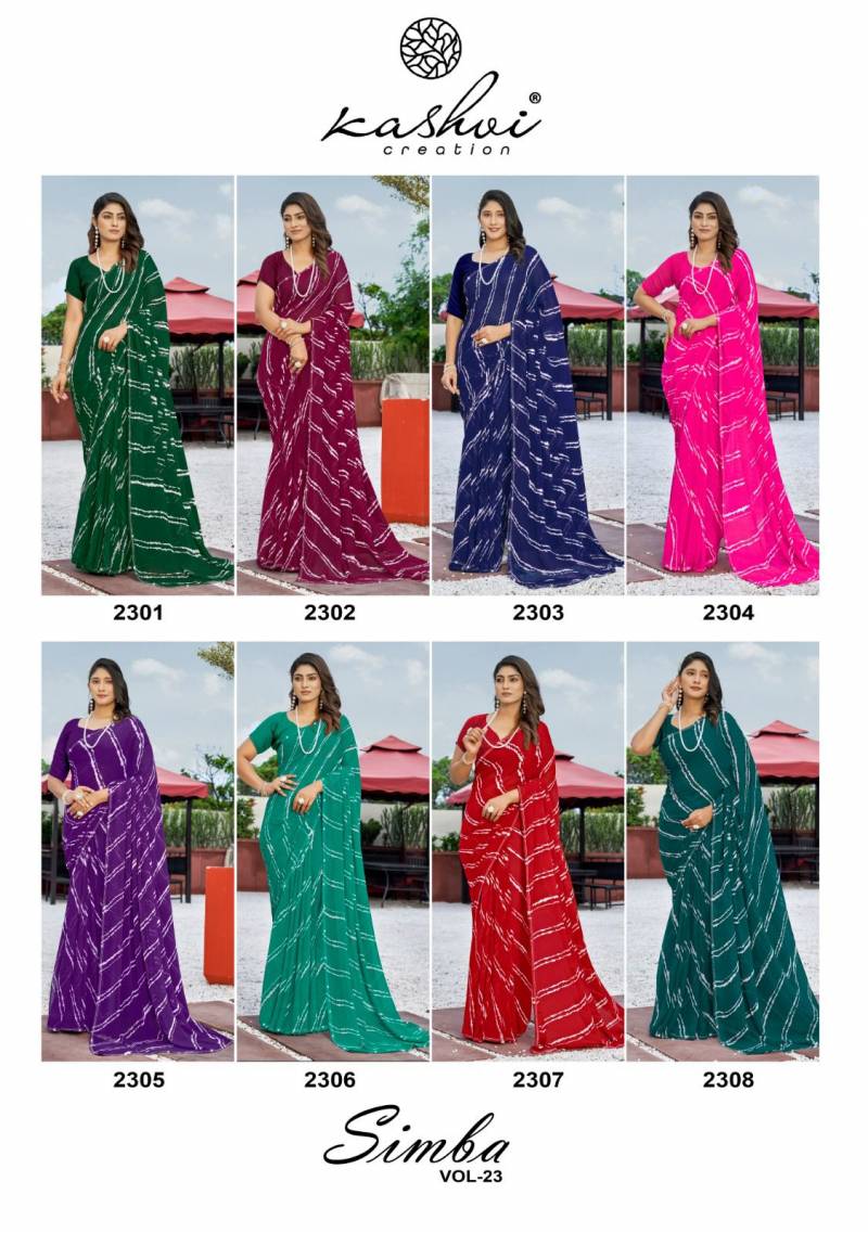 Kashvi Simba Vol 23 Georgette Lehariya Printed Saree
