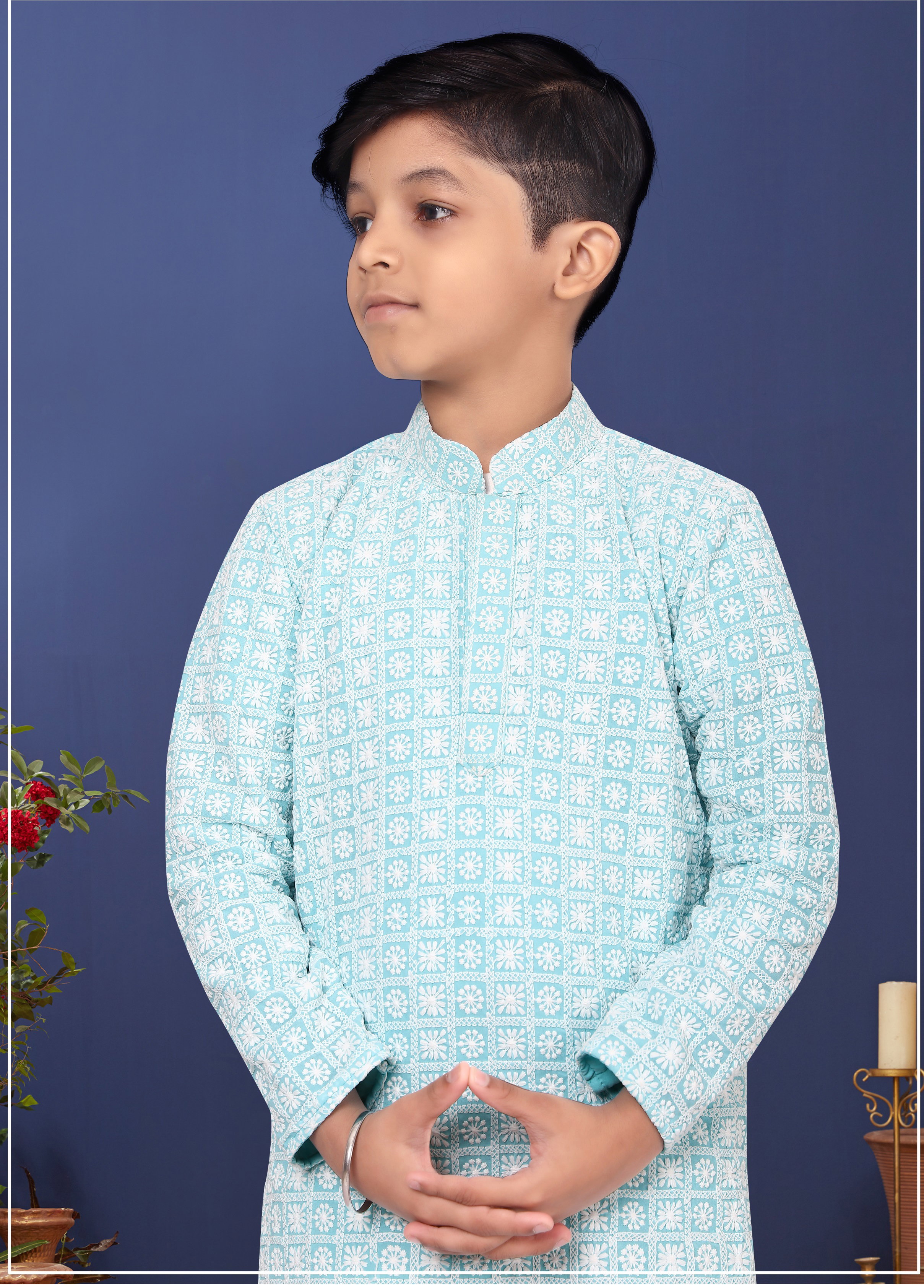 Swarg 601 To 608 Series Georgette Embroidery Kids Kurta Pajama