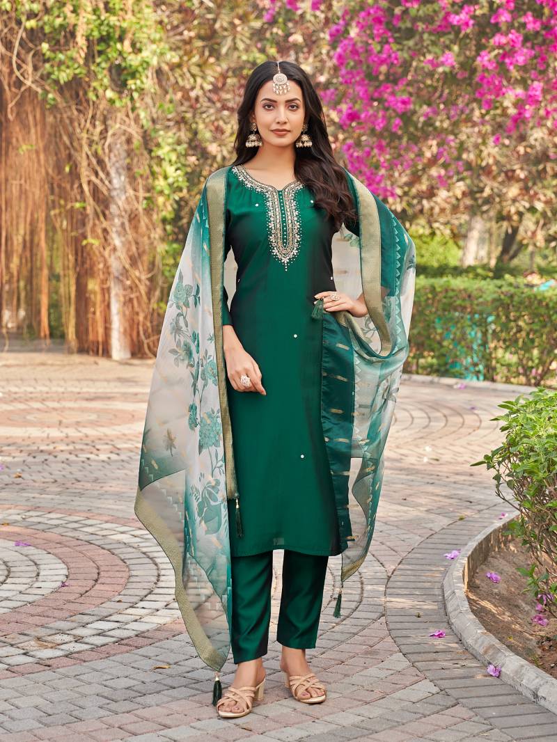 Aanchi Plus Bansi Rangeela Silk Kurti Bottom With Dupatta