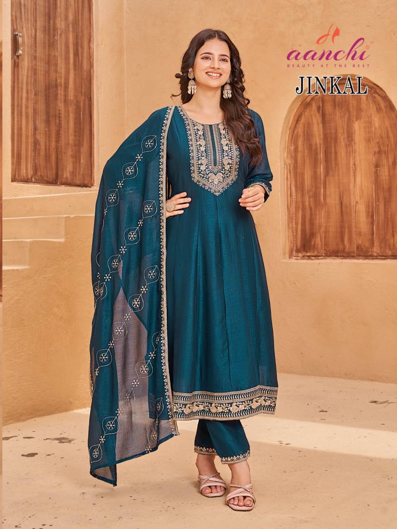 Aanchi Jinkal Vichitra Silk Kurti Bottom With Dupatta