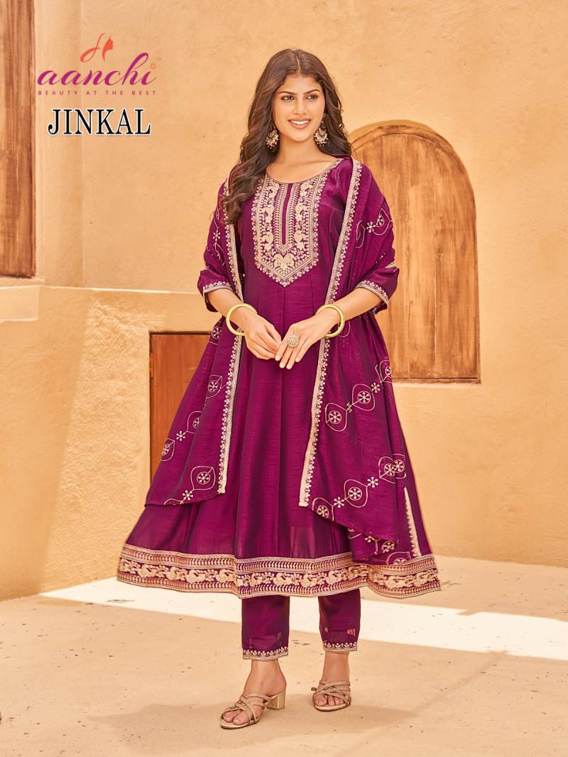 Aanchi Jinkal Vichitra Silk Kurti Bottom With Dupatta