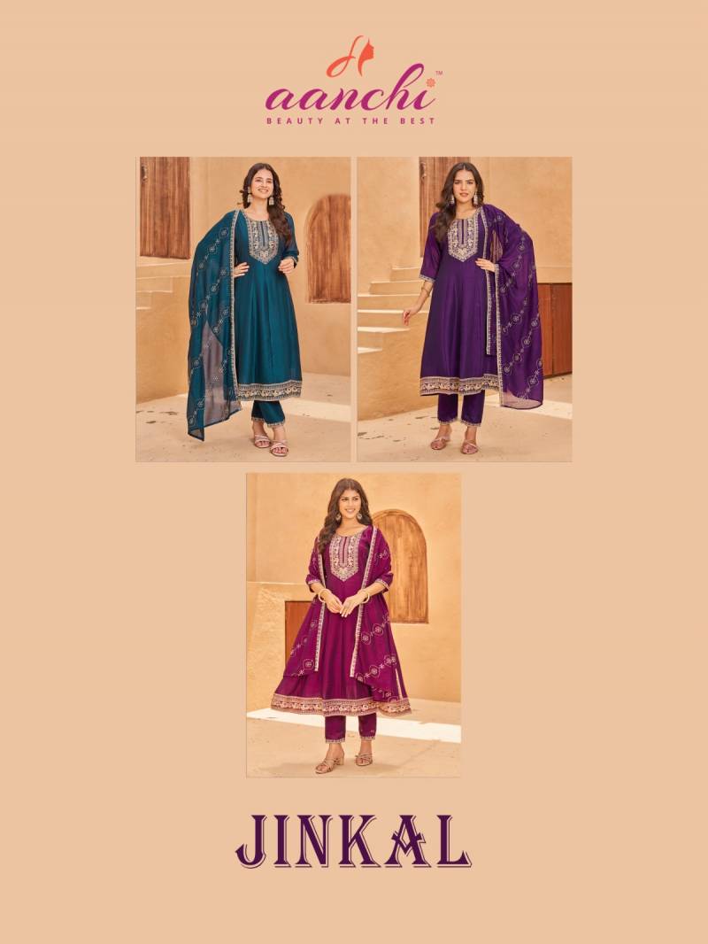 Aanchi Jinkal Vichitra Silk Kurti Bottom With Dupatta