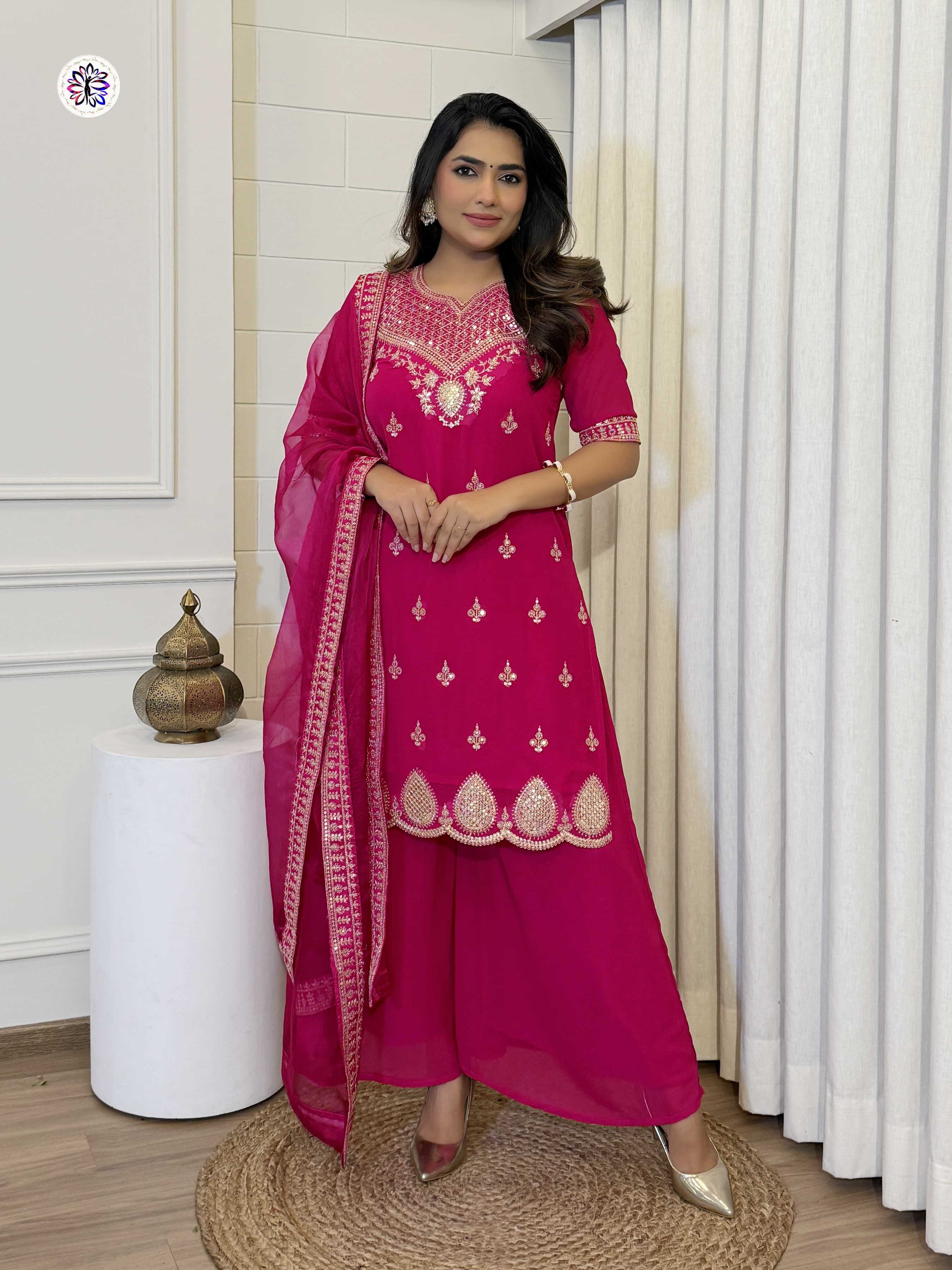 Lekha KL 6019 Georgette Embroidery Top Bottom With Dupatta 