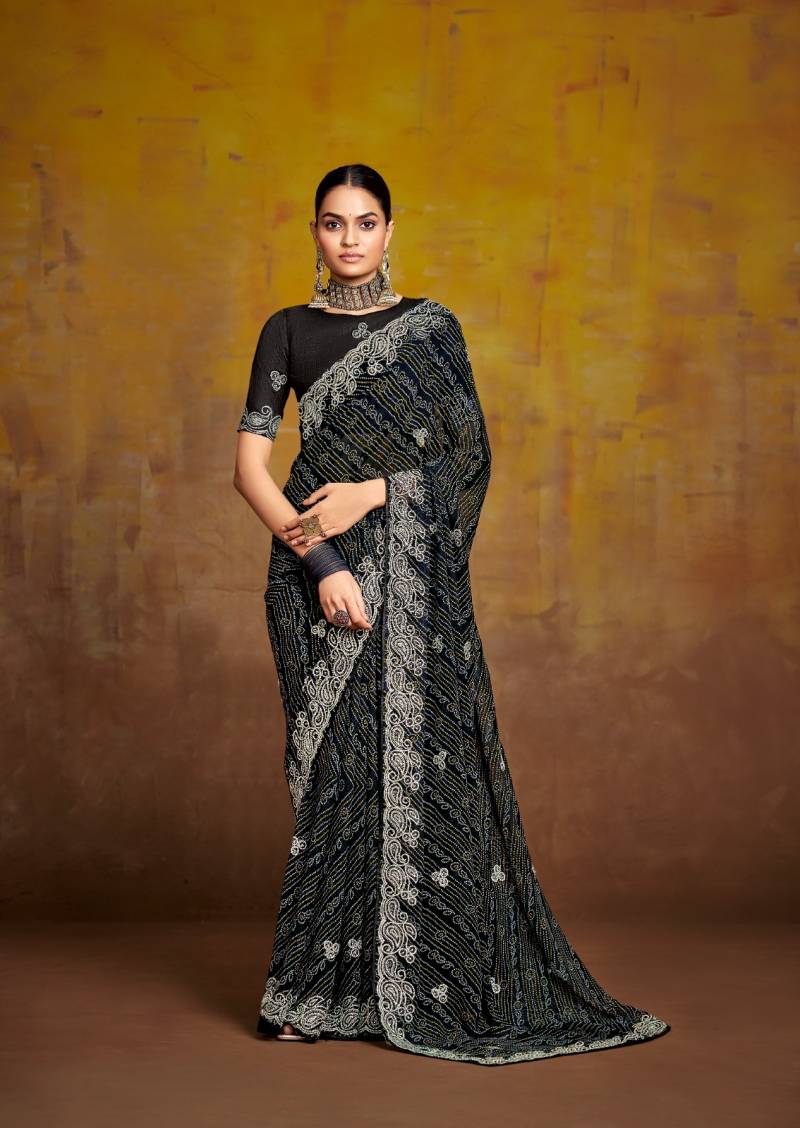 Stavan Bindni Georgette Fancy Sarees Collection