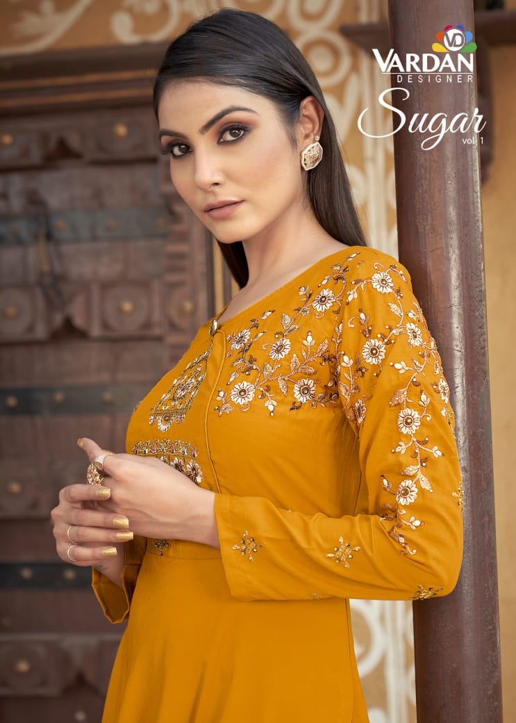 Vardan Sugar Vol Maslin Embroidered Gown Collection