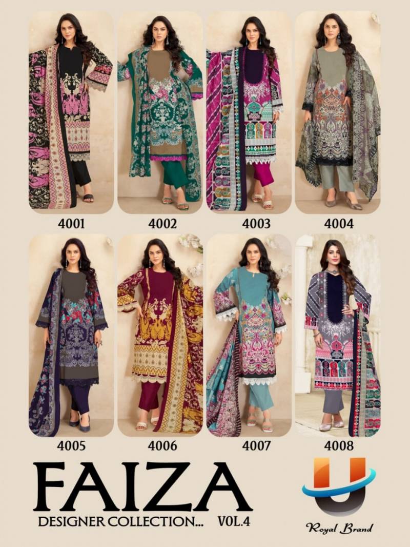 Royal Faiza Vol 4 Karachi Cotton Printed Dress Material Collection