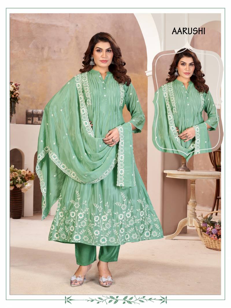 Alinee Aarushi Chinon Viscose Kurti Bottom With Dupatta