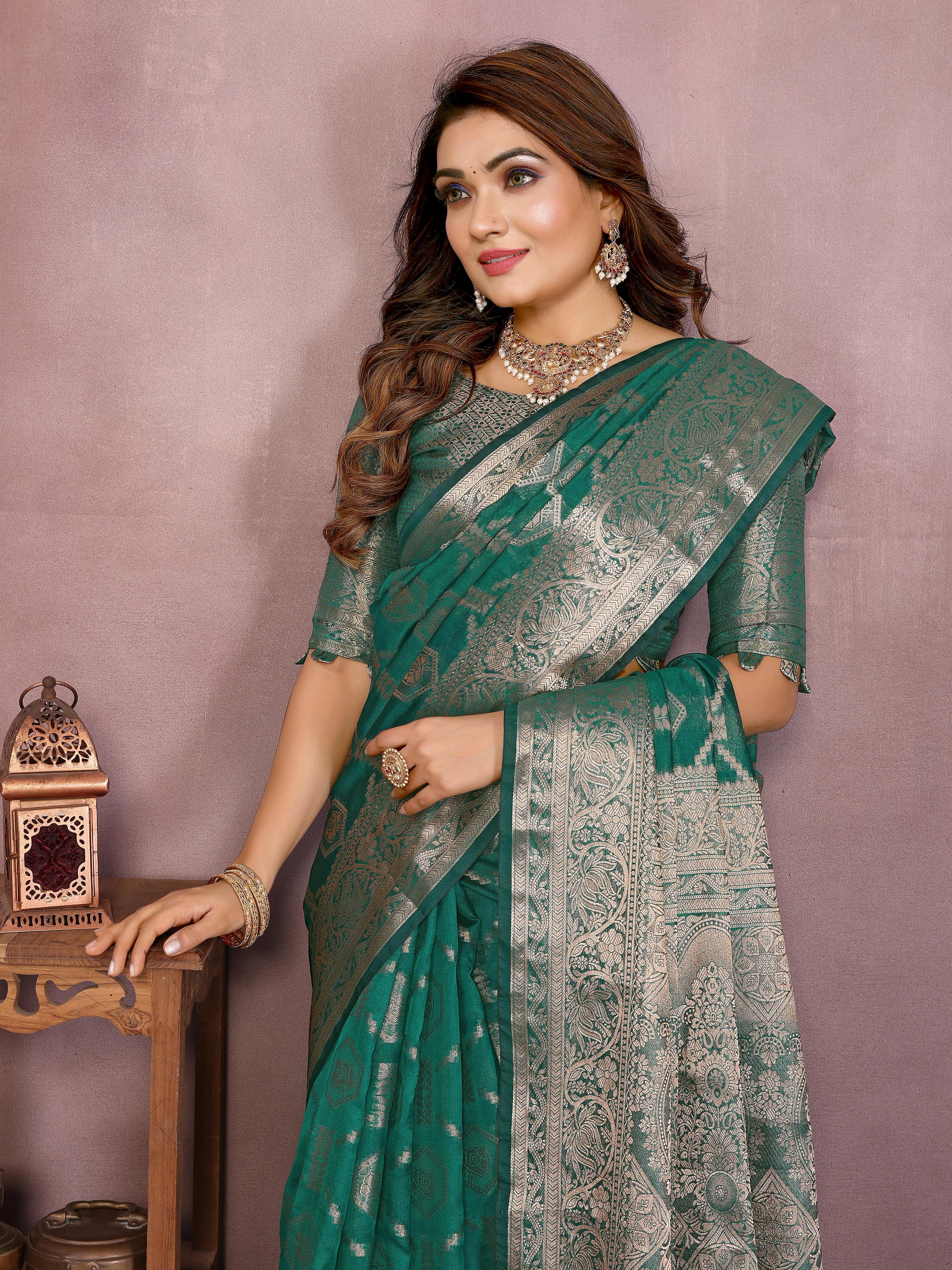lekha VC Zariya Soft Organaza Silk Banarasi Saree Collection