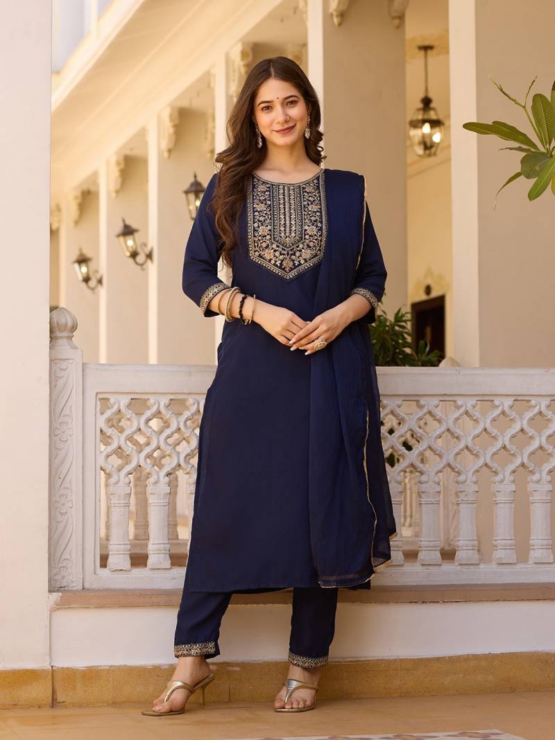 9star Fashion Heer Vol 3 Rayon Embroidered Kurti Bottom With Dupatta