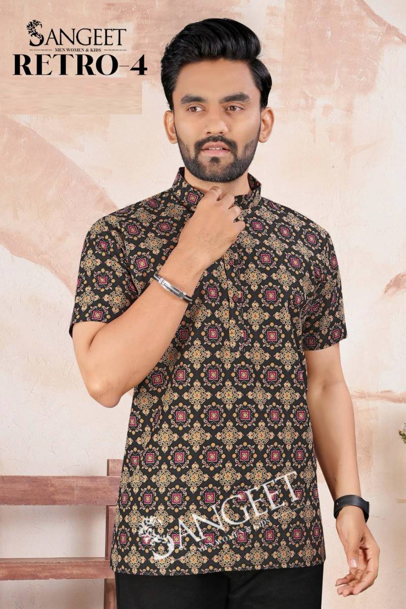Sangeet Retro 4 Soft Cotton Printed Mens Shirt Collection