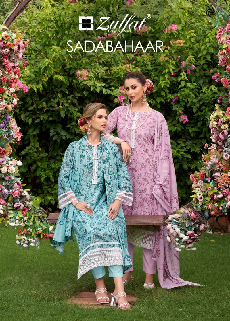 Zulfat Sadabahaar Cotton Digital Printed Dress Material