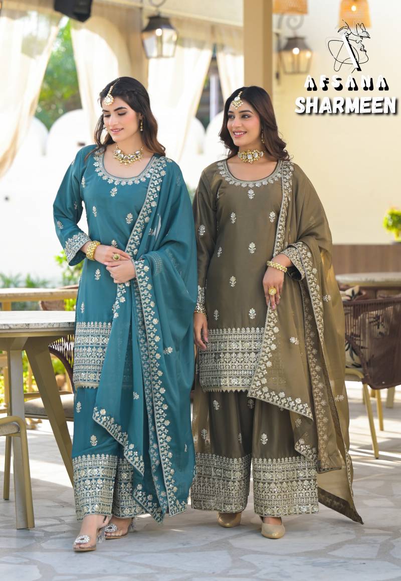 Afsana Sharmeen 2 Star Simmer Georgette Readymade Collection