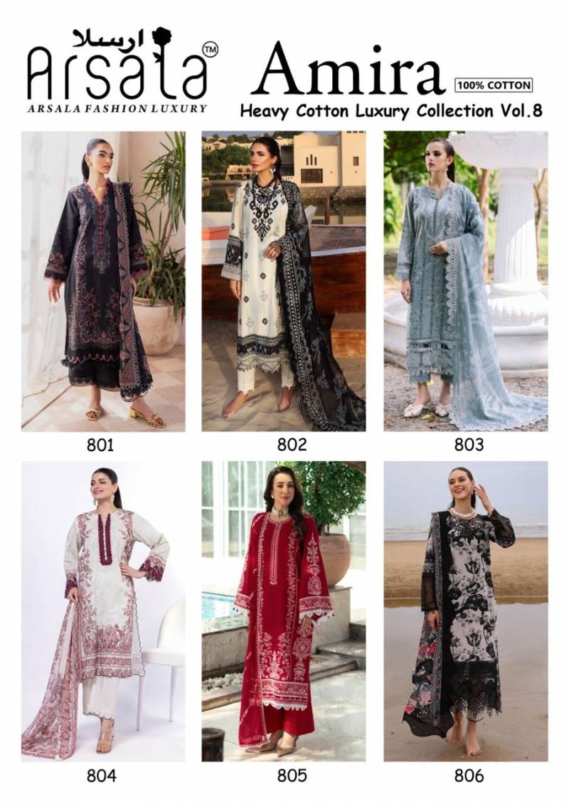 Arsala Amira Heavy Cotton Luxury Vol 8 Dress Material
