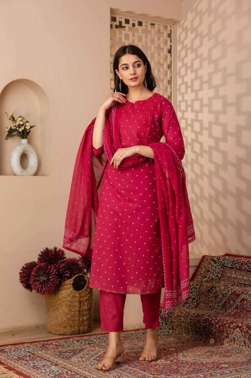 Naisha K 146 Cotton Kurti Bottom With Dupatta Collection