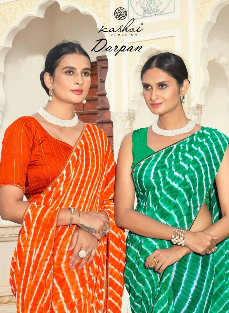 Kashvi Darpan Georgette Lehariya Printed Saree Collection