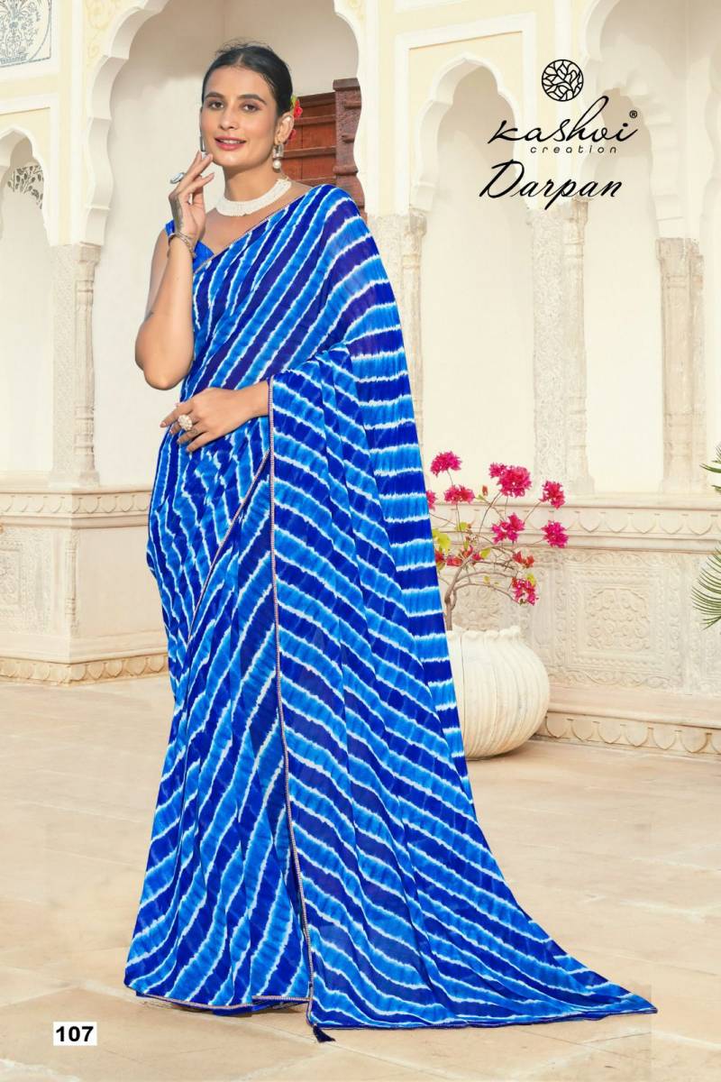 Kashvi Darpan Georgette Lehariya Printed Saree Collection