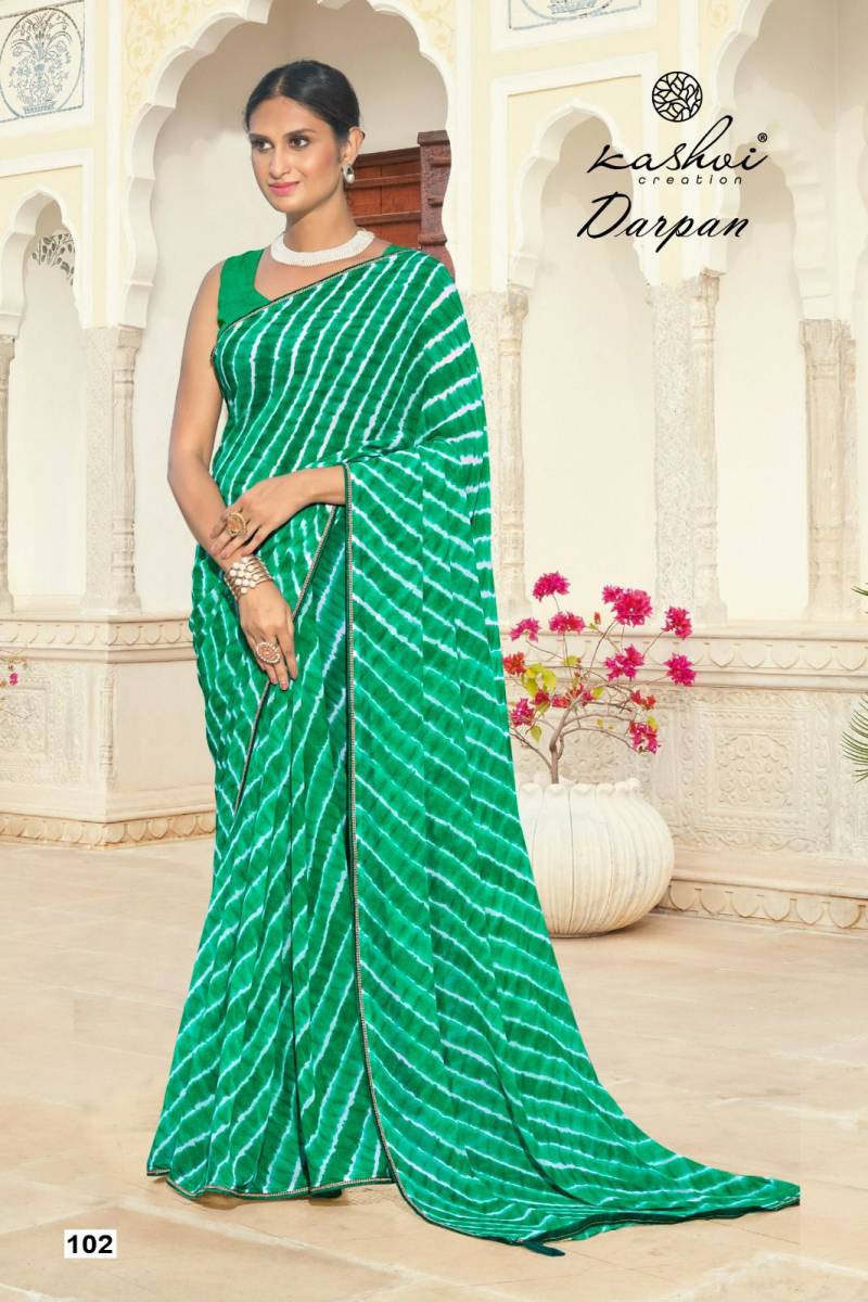 Kashvi Darpan Georgette Lehariya Printed Saree Collection
