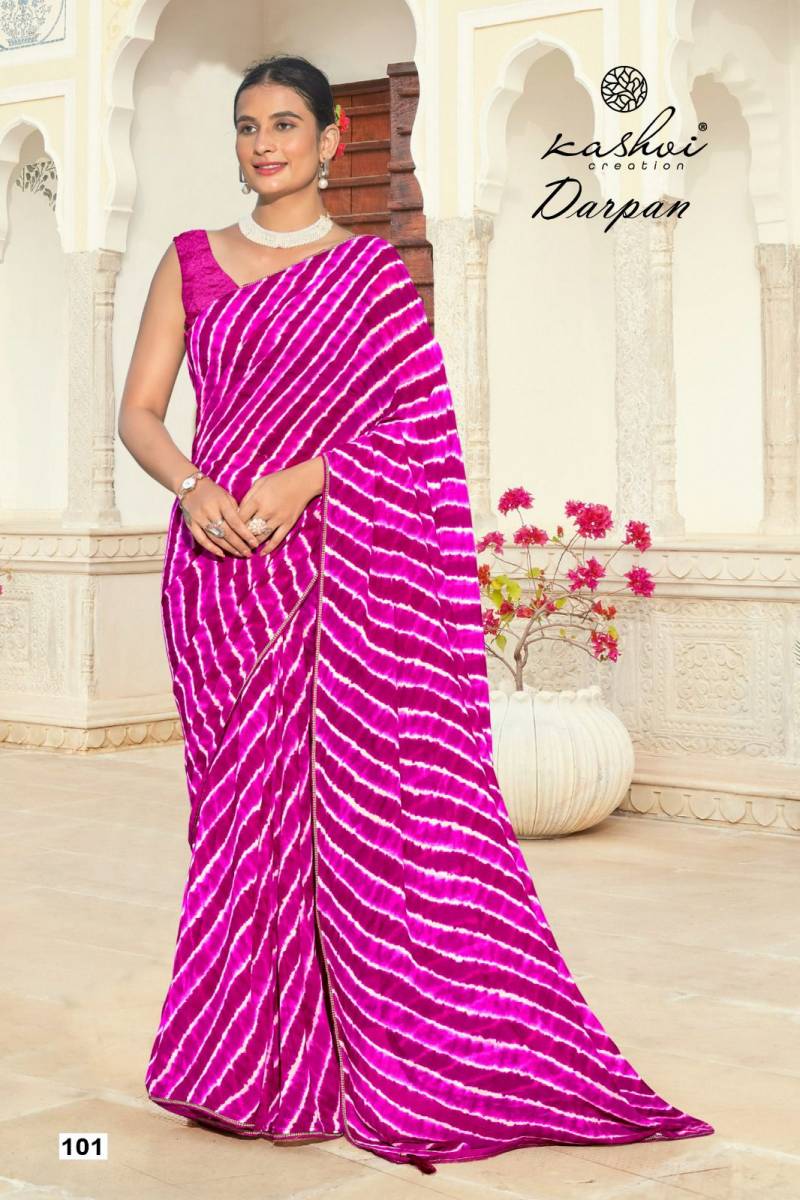 Kashvi Darpan Georgette Lehariya Printed Saree Collection