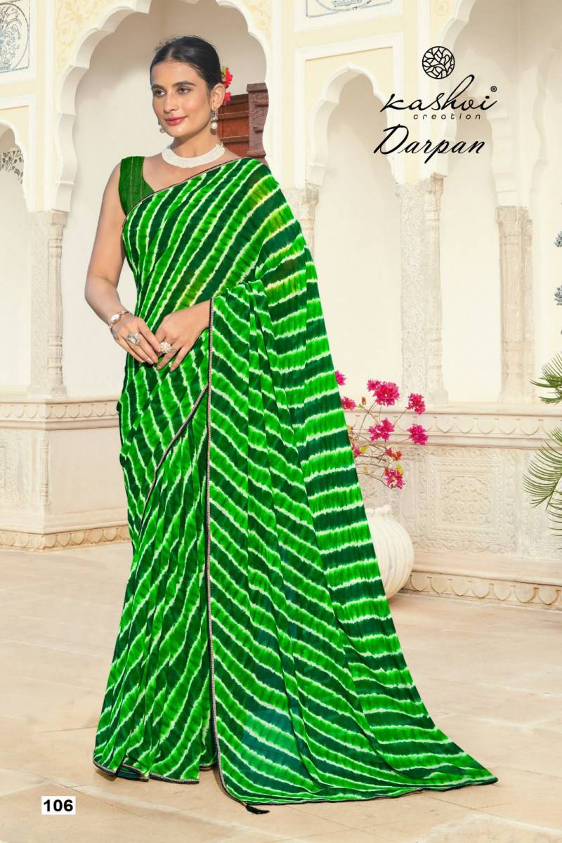 Kashvi Darpan Georgette Lehariya Printed Saree Collection