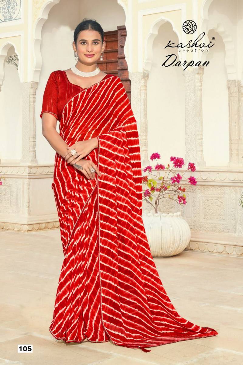 Kashvi Darpan Georgette Lehariya Printed Saree Collection