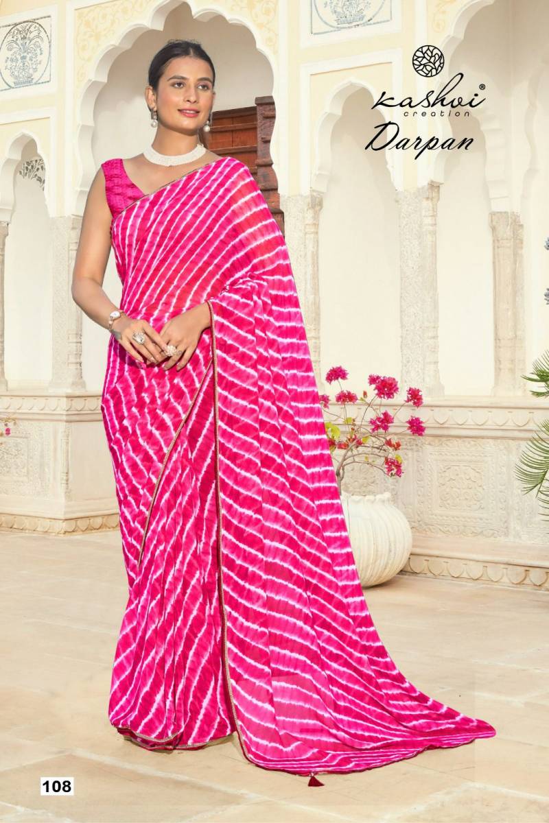 Kashvi Darpan Georgette Lehariya Printed Saree Collection