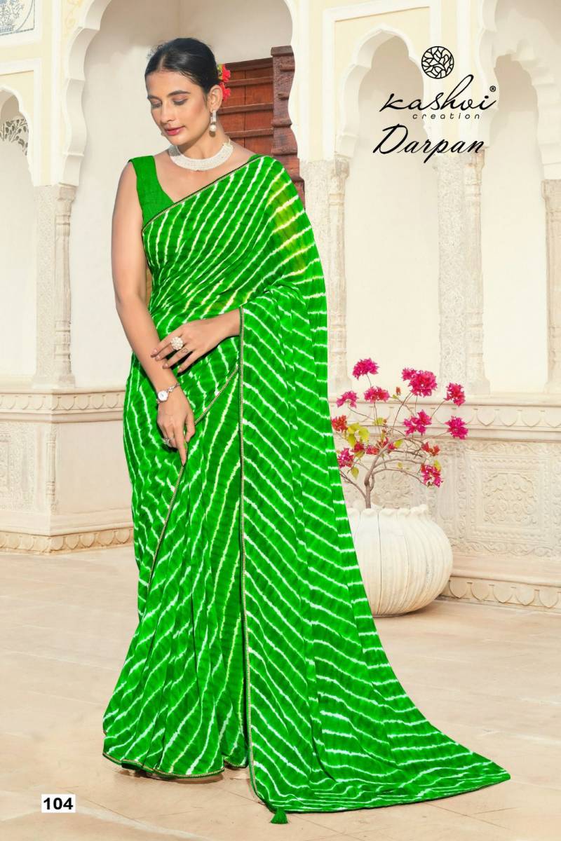 Kashvi Darpan Georgette Lehariya Printed Saree Collection