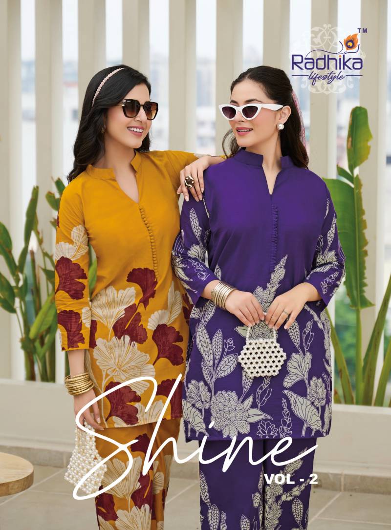 Radhika Shine Vol 2 Cotton Discharge Printed Co Ord Set