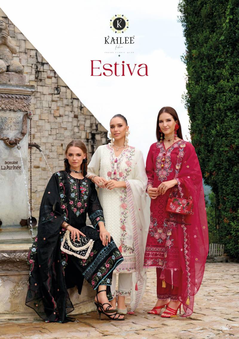 Kailee Estiva Viscose Organza Top Bottom With Dupatta