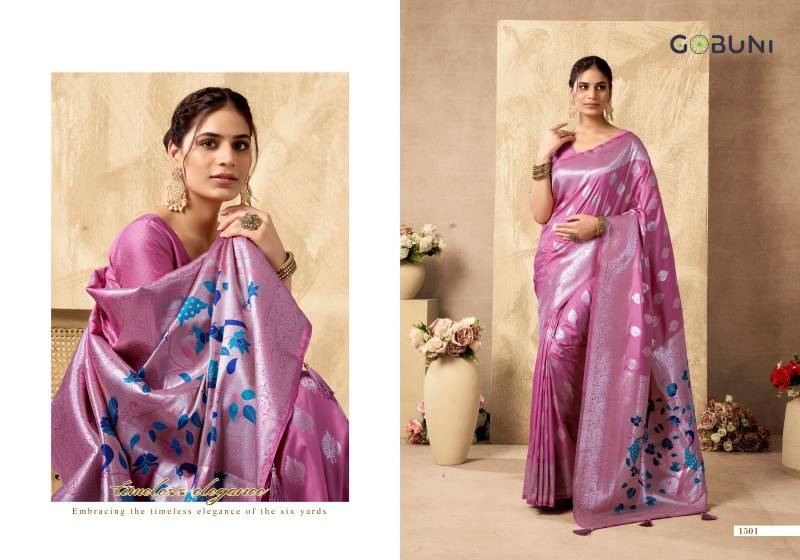 Gobuni Shagun Silk Rich Peacock Pallu Silk Saree